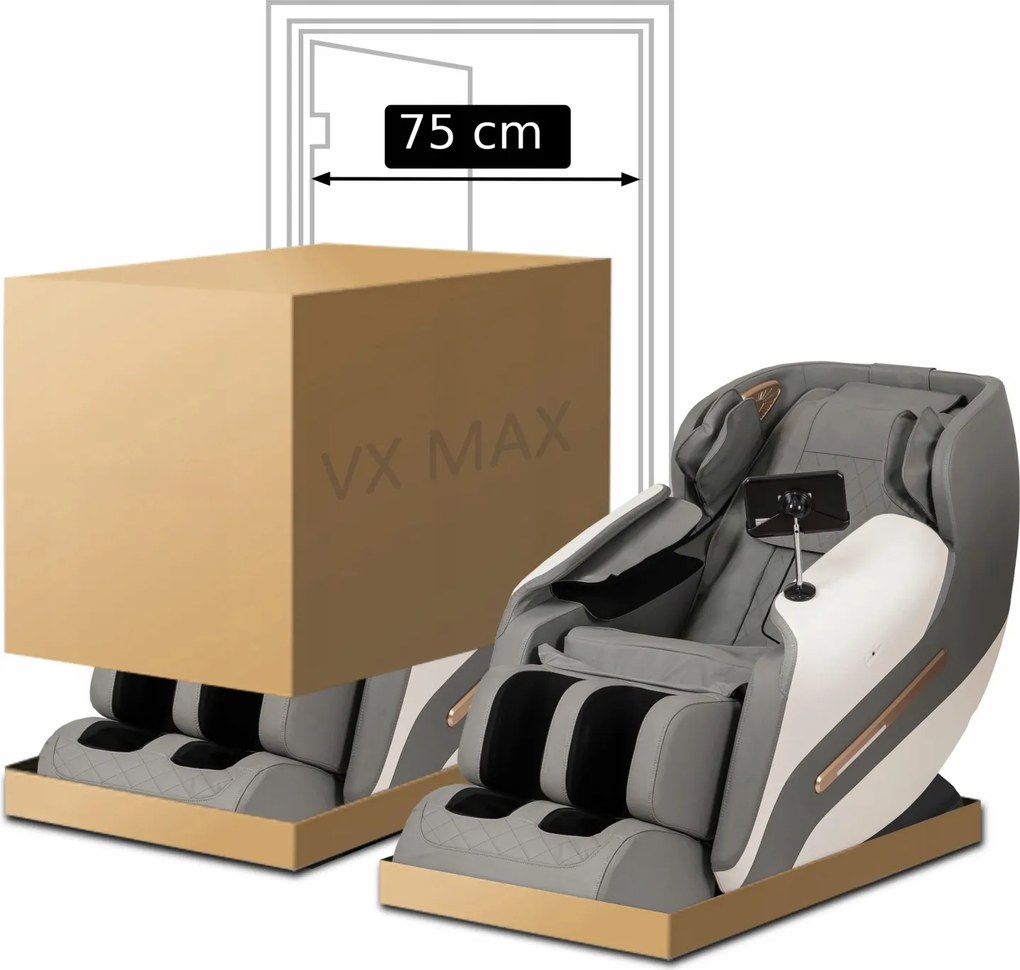 Masážne kreslo VX MAX, sivá, ekokoža