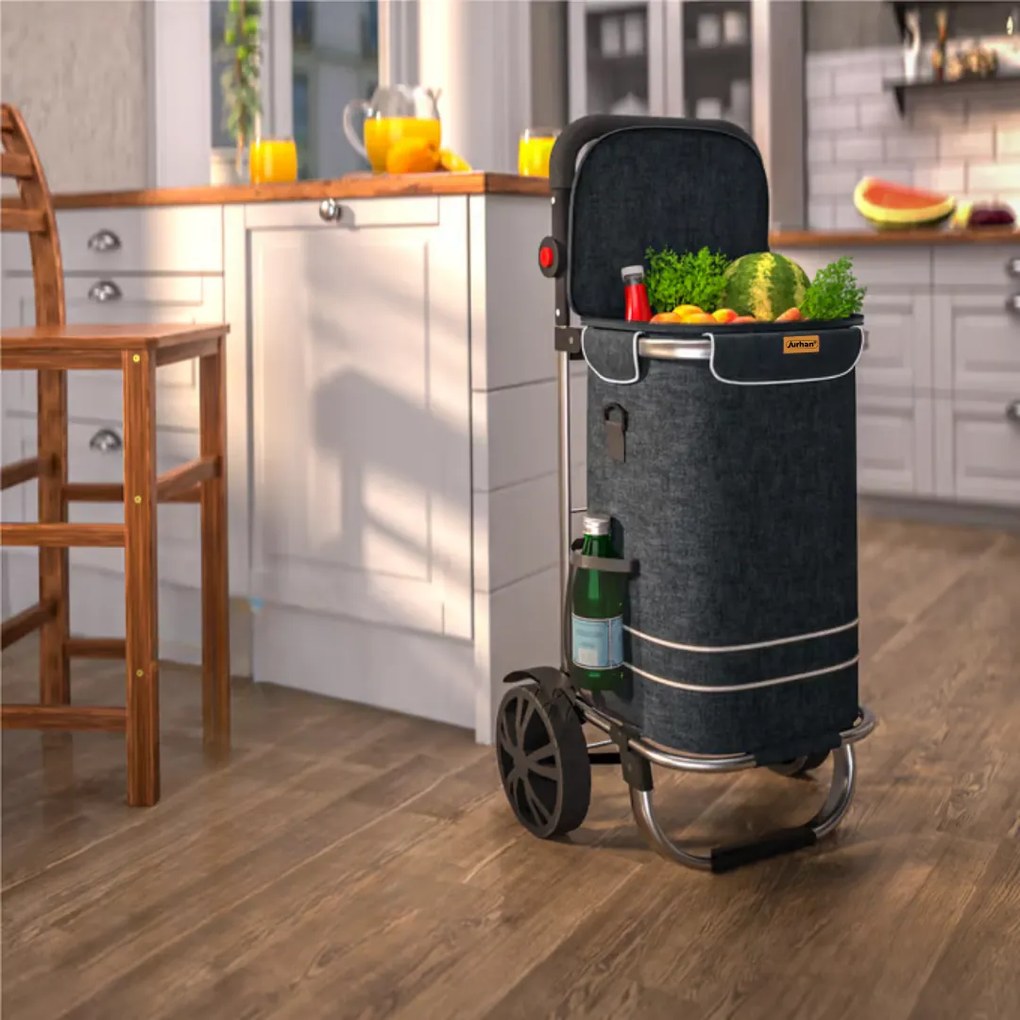 Jurhan Nákupná taška na kolieskach EASY, 50l, čierna