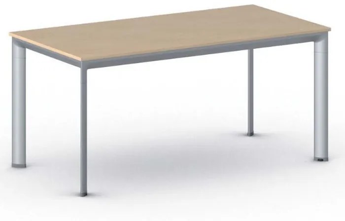 Kancelársky stôl PRIMO INVITATION, sivostrieborná podnož 1600 x 800 mm, buk