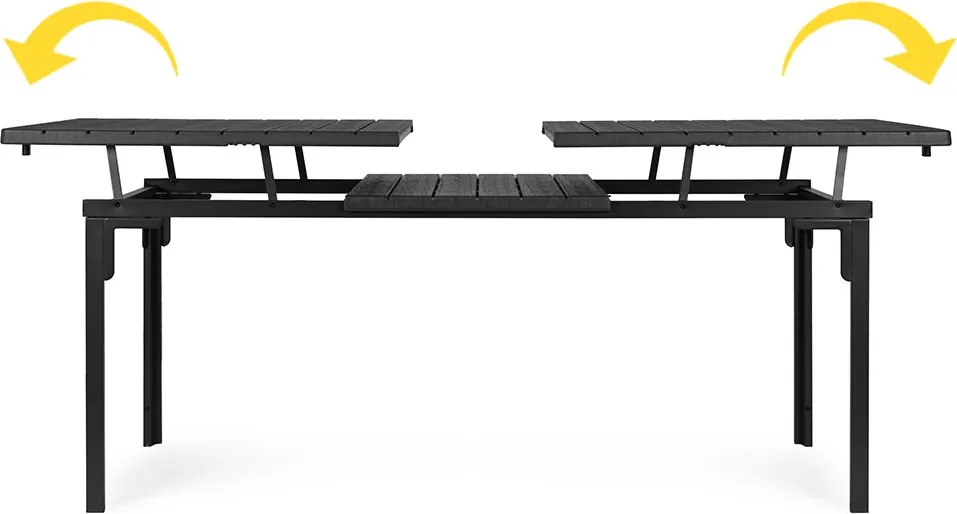 MultiGarden Skladací záhradný stôl 180-240 cm až pre 12 osôb HDPE oceľ sivá MultiGarden