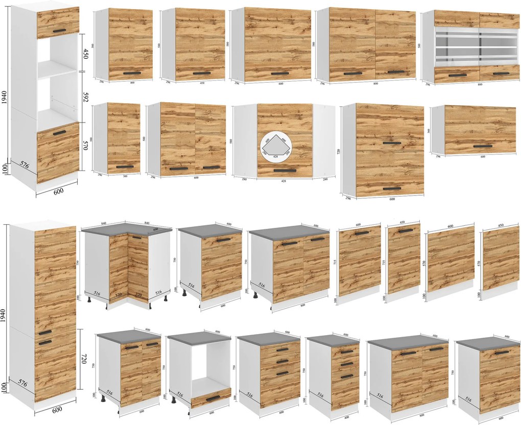 Kuchynská skrinka Belini Premium Full Version nad digestor 60 cm dub wotan Wood