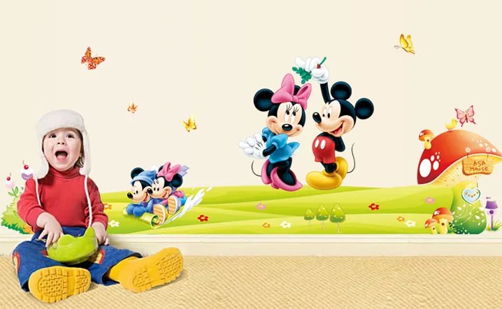 Samolepka na stenu "Mickey a Minnie XXL" 140x50 cm