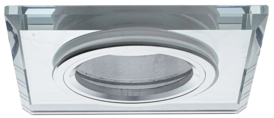 Ecolamp Podhľadové svietidlo Glass Square, 1x sklenené/strieborné kovové tienidlo, s