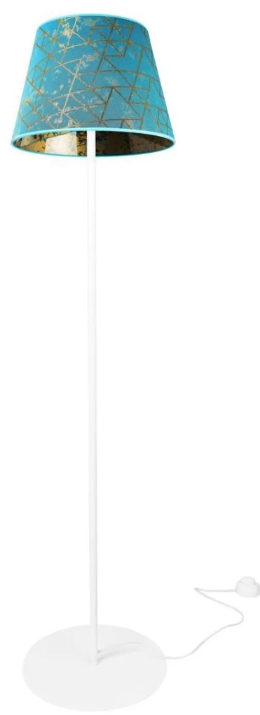 Stojacia lampa Werona, 1x textilné tienidlo so vzorom (výber zo 6 farieb), (výber z 3 farieb konštrukcie), s