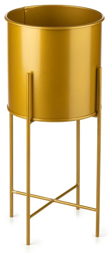 KOVOVÝ KVETINÁČ SO STOJANOM GOLDEN 55X21 CM ZLATÁ