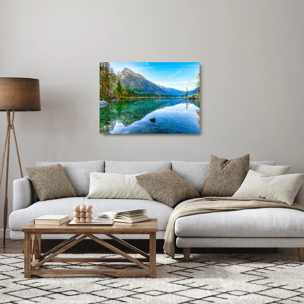Sklenený obraz - Jazero Hintersee (70x50 cm)