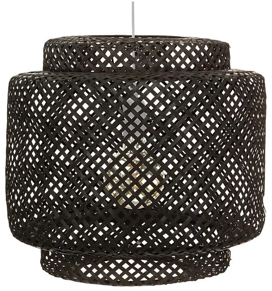 Atmosphera - Luster na lanku LIBY 1xE27/40W/230V bambus/čierna