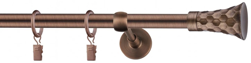 Dekorstudio Garniža jednoradová SFERIC medená 19mm Dĺžka: 320cm, Typ príslušenstva: Krúžky tiché so štipcami