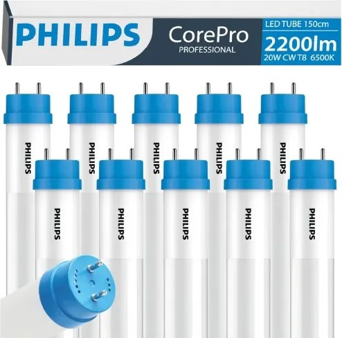 10x LED žiarivka 150cm 20W studenia biela T8