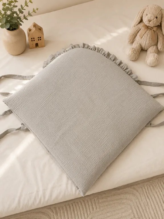 Obliečka na zavinovačku mušelín sivá 73x73 cm | Zips + 3x viazanie Veľkosť: 73x73 cm