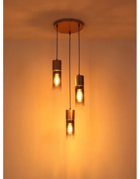 Globo 21000-3HCA - Závesné svietidlo na lankách ANNIKA 3xE27/25W/230V pr. 30 cm