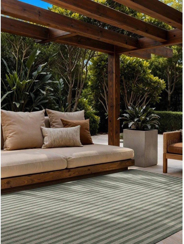 Zelený/krémovobiely vnútorný a vonkajší koberec 160x230 cm Haringey Linley – Ted Baker