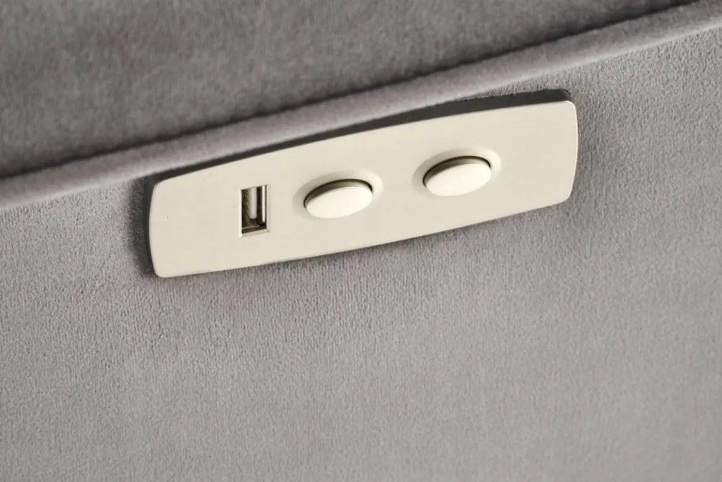 Masážne kreslo Semir s ovládačom a USB portom popolavo sivé