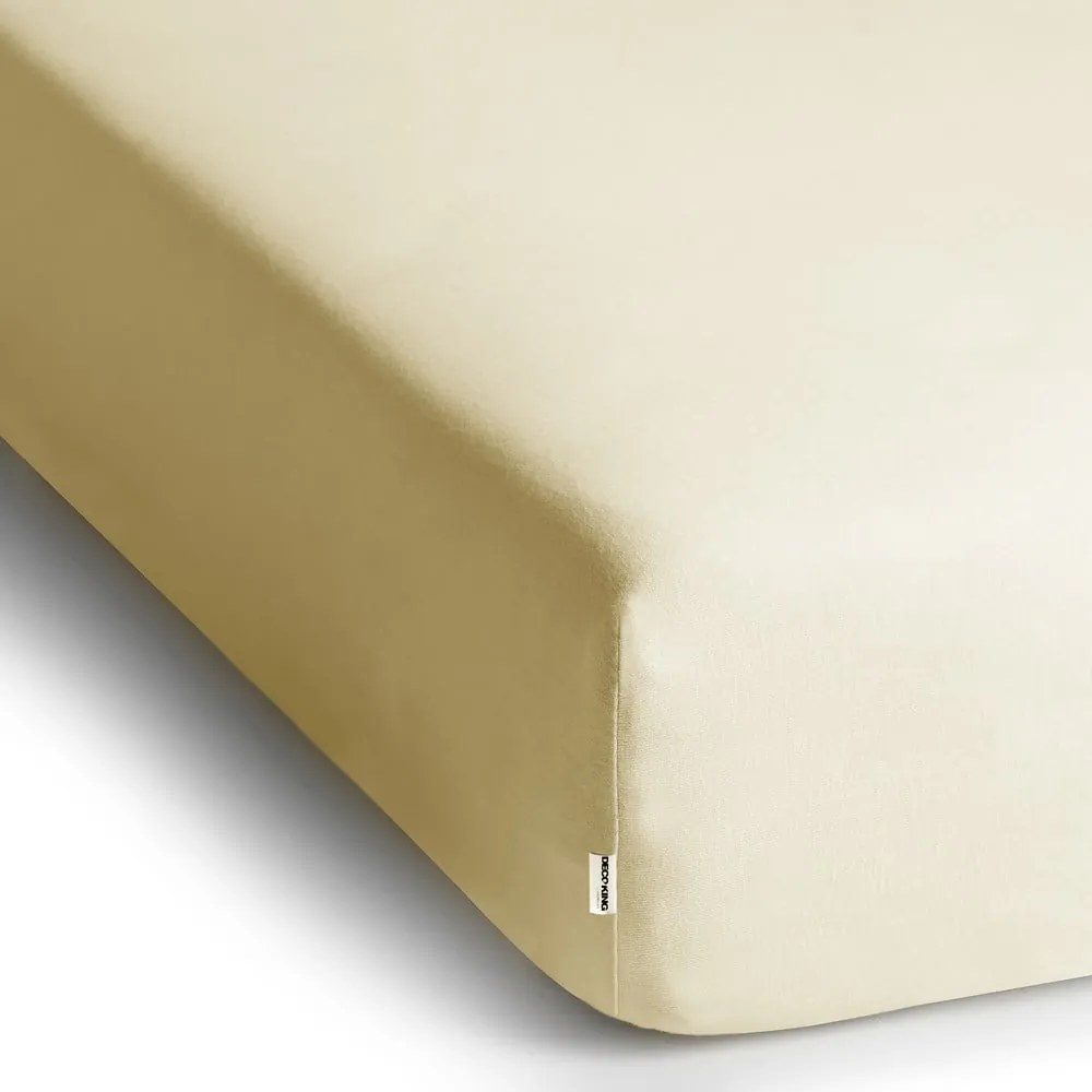 Krémová napínacia plachta jersey 180x200 cm Amber – Restilo