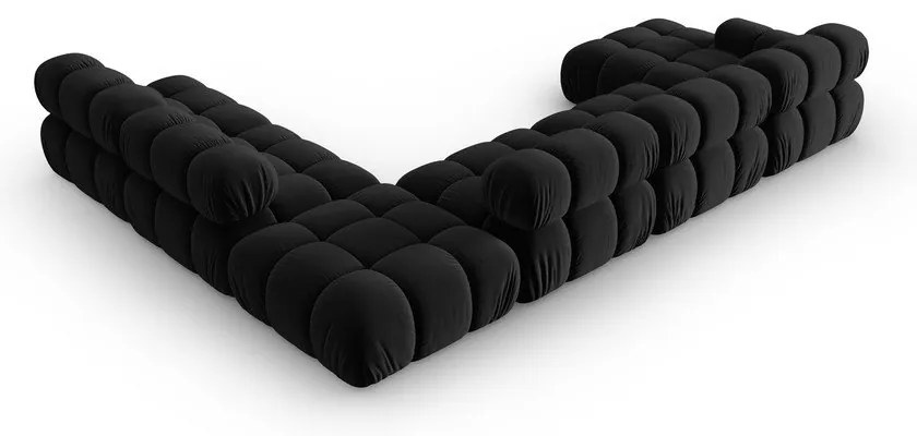 Čierna zamatová pohovka 379 cm Bellis – Micadoni Home