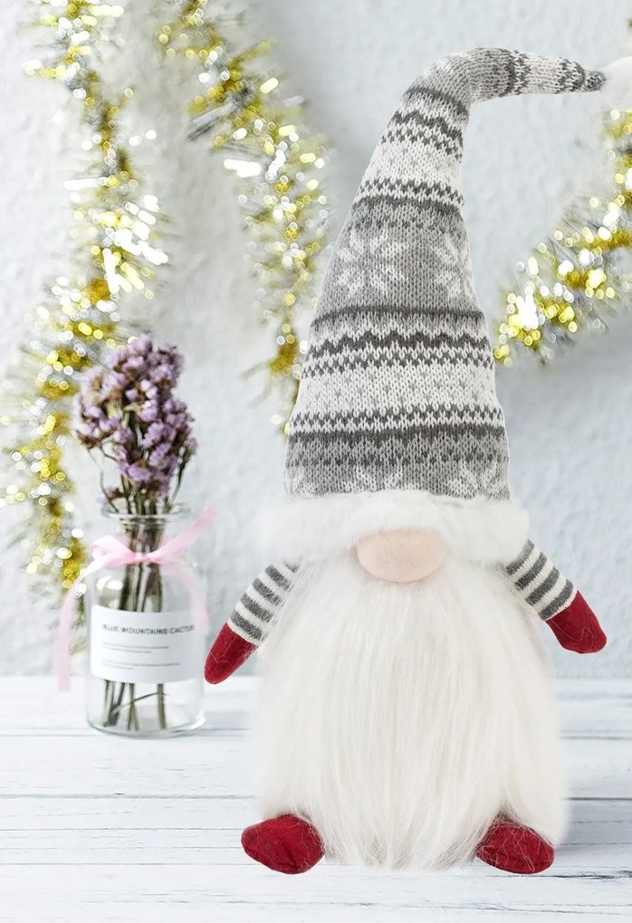 Tutumi Tutumi, vianočný trpaslík 47cm 22623, šedá-červená-biela, CHR-09911