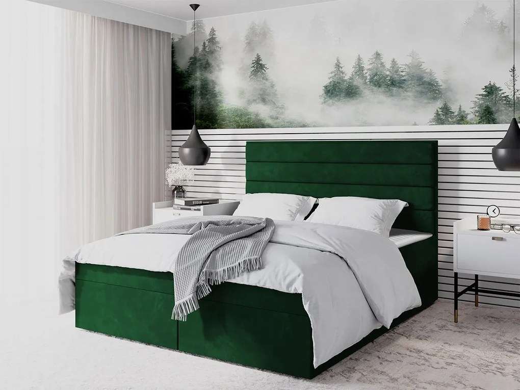 Kontinentálna posteľ Ansgan III, Dostupné poťahy: Itaka 48, Rozmer postele: 180x200