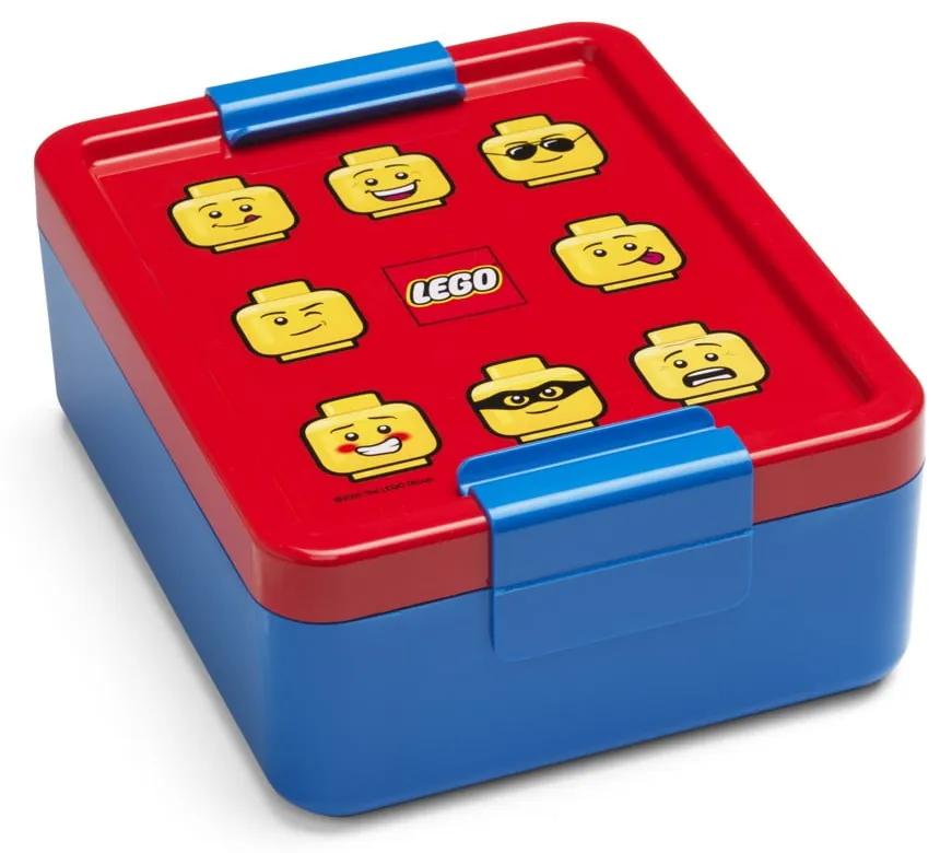 Modrý box na desiatu s červeným vekom LEGO® Iconic