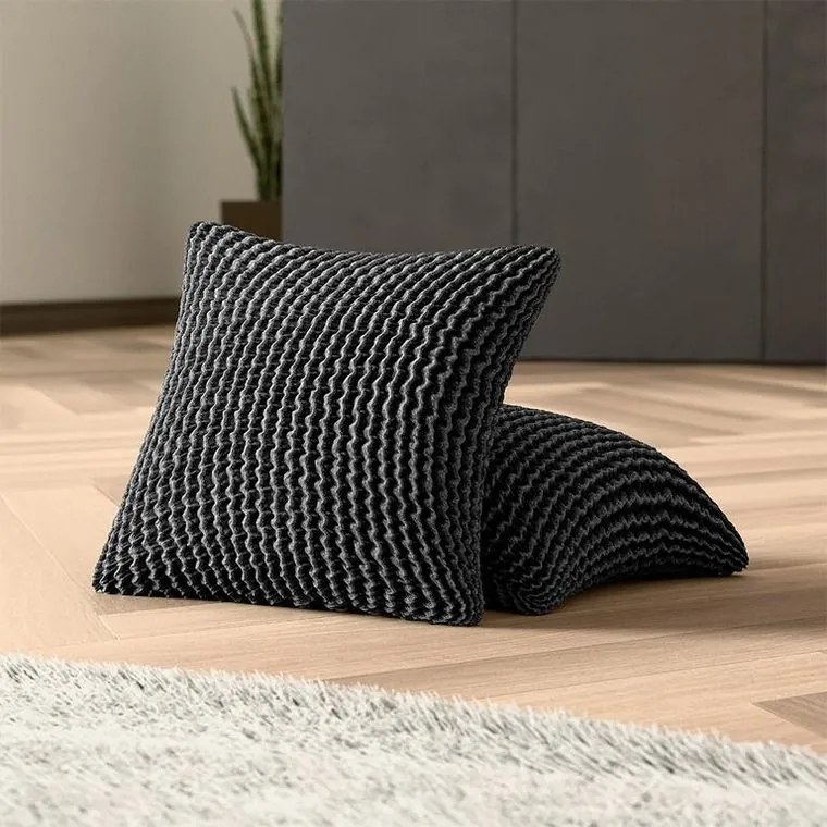 Bielastické poťahy COSTINA antracit obliečky na vankúšiky 2 ks (40 x 40 cm)