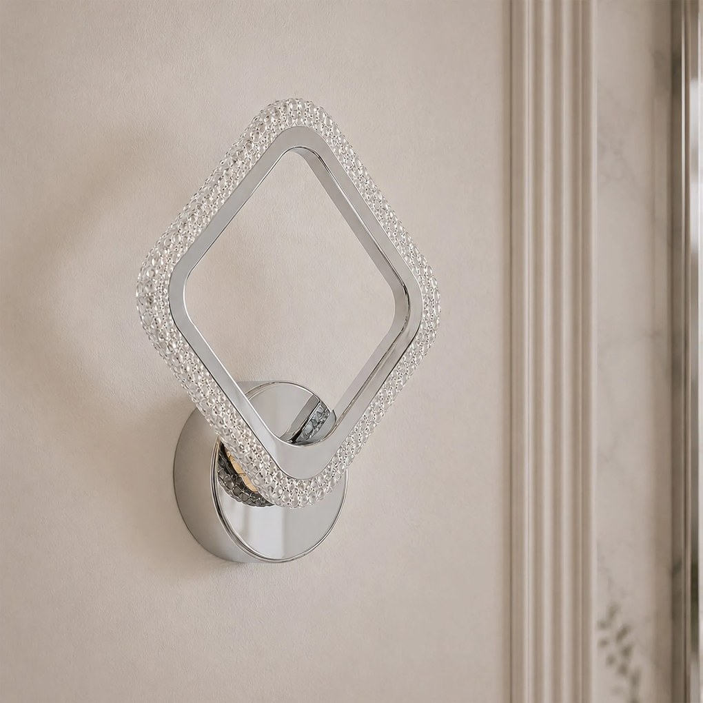 Toolight Toolight, LED nástenné svietidlo, 7W, 3000K, 1000 lm, LHJ125-W, chrómová, OSW-03280