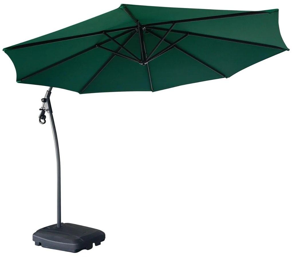 Záhradný slnečník Houseland Vortexa 300 cm tmavozelený