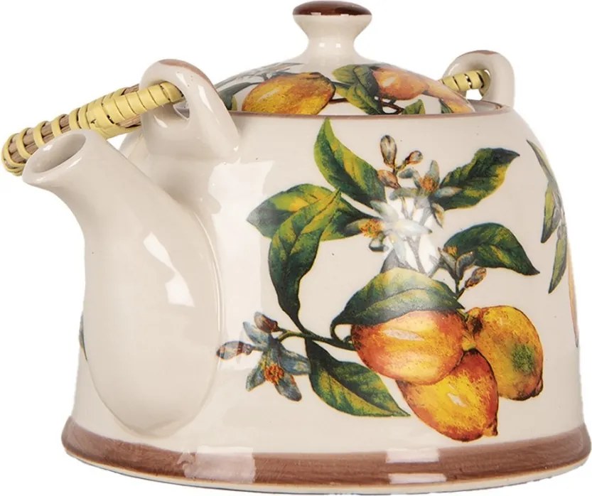 Porcelánová kanvička s citrónmi a so sitkom - 18*14*12 cm / 800 ml
