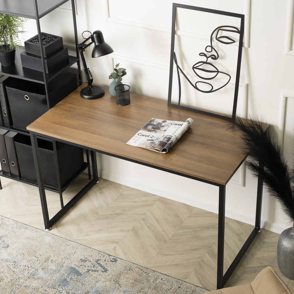 Písací stôl Ross 120 cm dub rustikálny/čierny