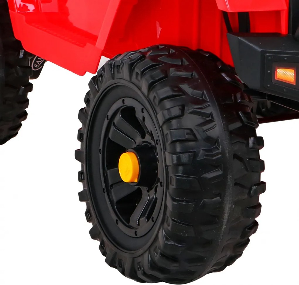 Ramiz Autíčko Jeep Dark Night na batérie pre deti červené + pomalý štart + EVA kolesá + LED audio