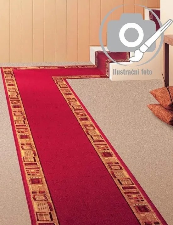Associated Weavers 500x100 cm Protišmykový behúň na mieru Jena 10 - obšitý zo všetkých strán, červená, chodba / predsieň