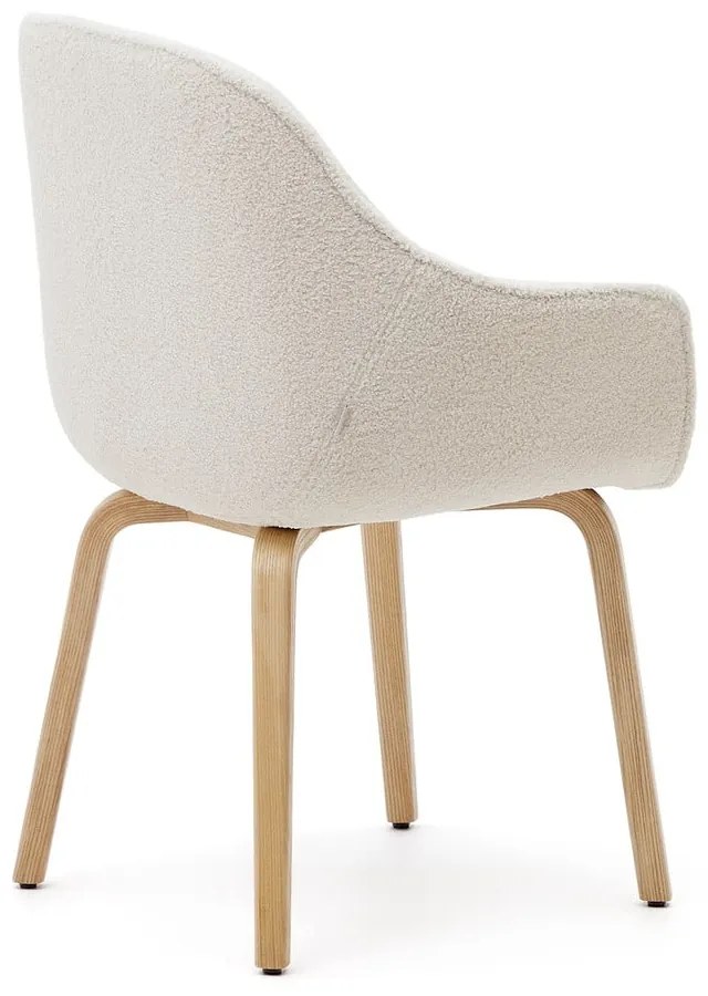 Biele čalúnené jedálenské kreslo Aleli – Kave Home