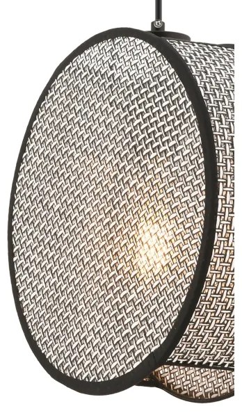 Luster na lanku BIG DRUM 1xE27/60W/230V sivá/čierna
