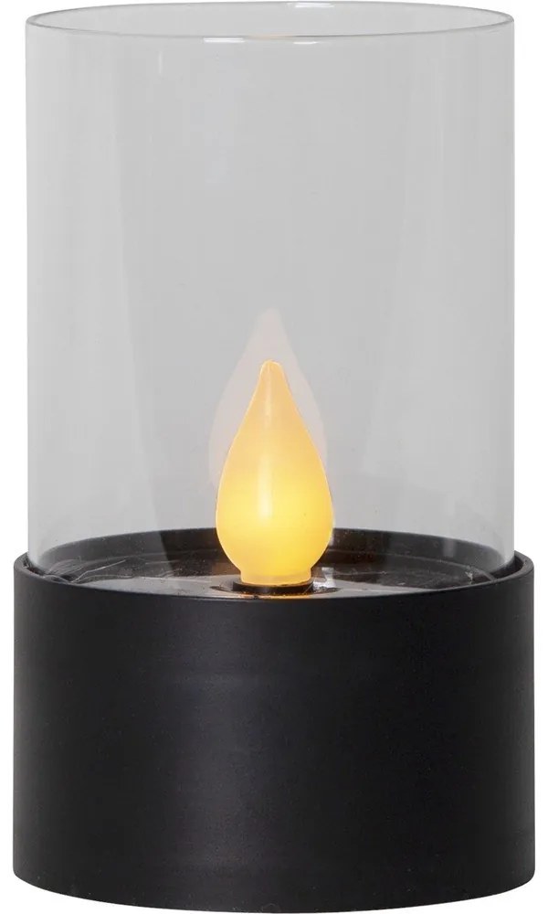 Čierna LED vonkajšia svetelná dekorácia Star Trading Puloun, výška 13,5 cm