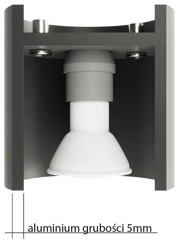 Tmavosivé nástenné svietidlo ø 10 cm Roda – Sollux