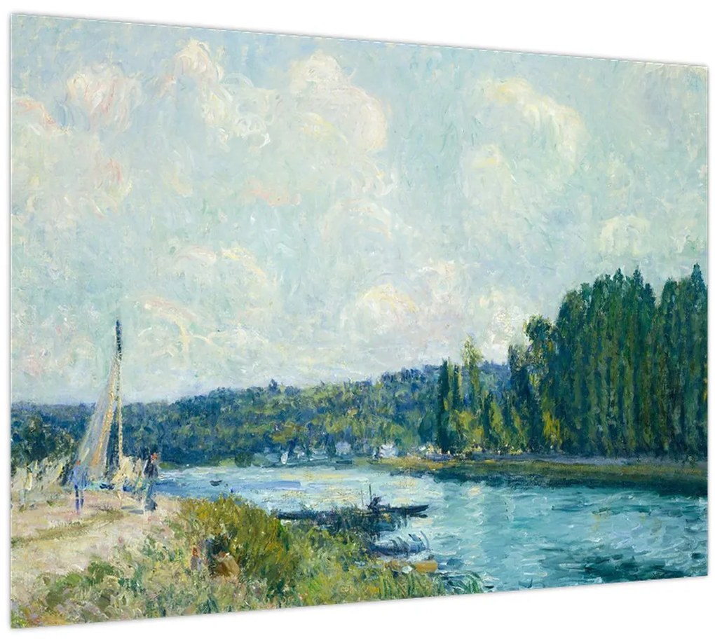 Sklenený obraz - Alfred Sisley, The Banks of the Oise, reprodukcia (70x50 cm)