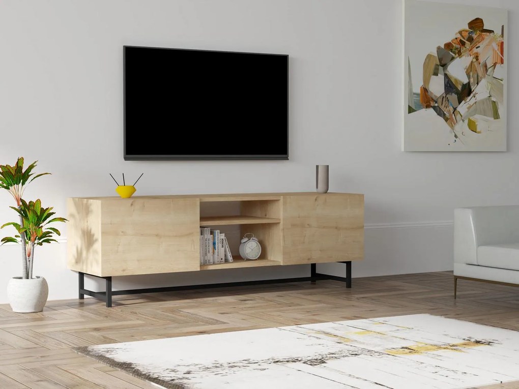 TV stolík/skrinka Mupule (dub zafírový) . Akcia -29%. Vlastná spoľahlivá doprava až k Vám domov. 1095393