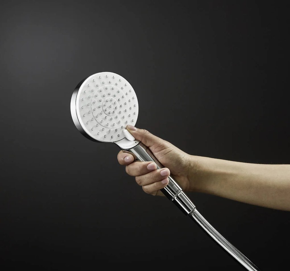 Hansgrohe Crometta, ručná sprcha 100 Vario EcoSmart, biela/chrómová, HAN-26332400