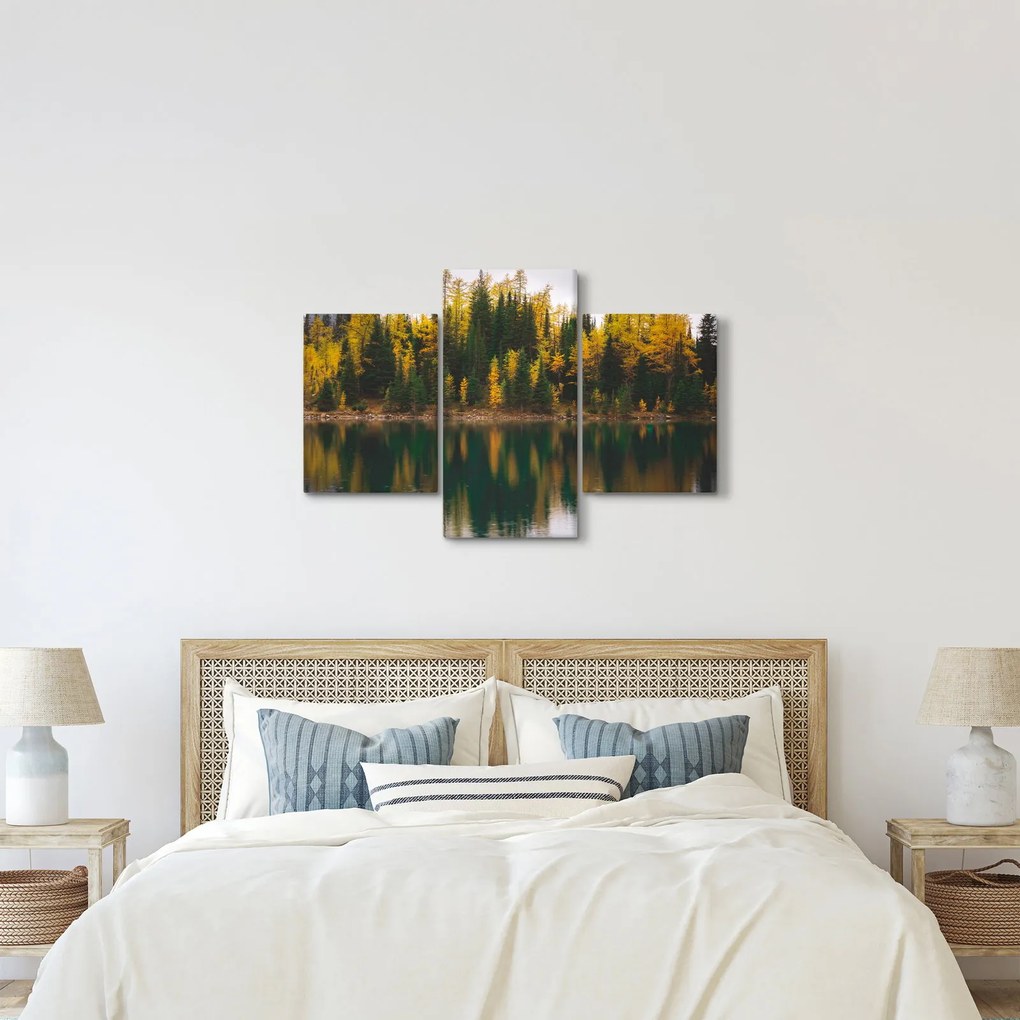 Obraz lesného jazera (90x60 cm)