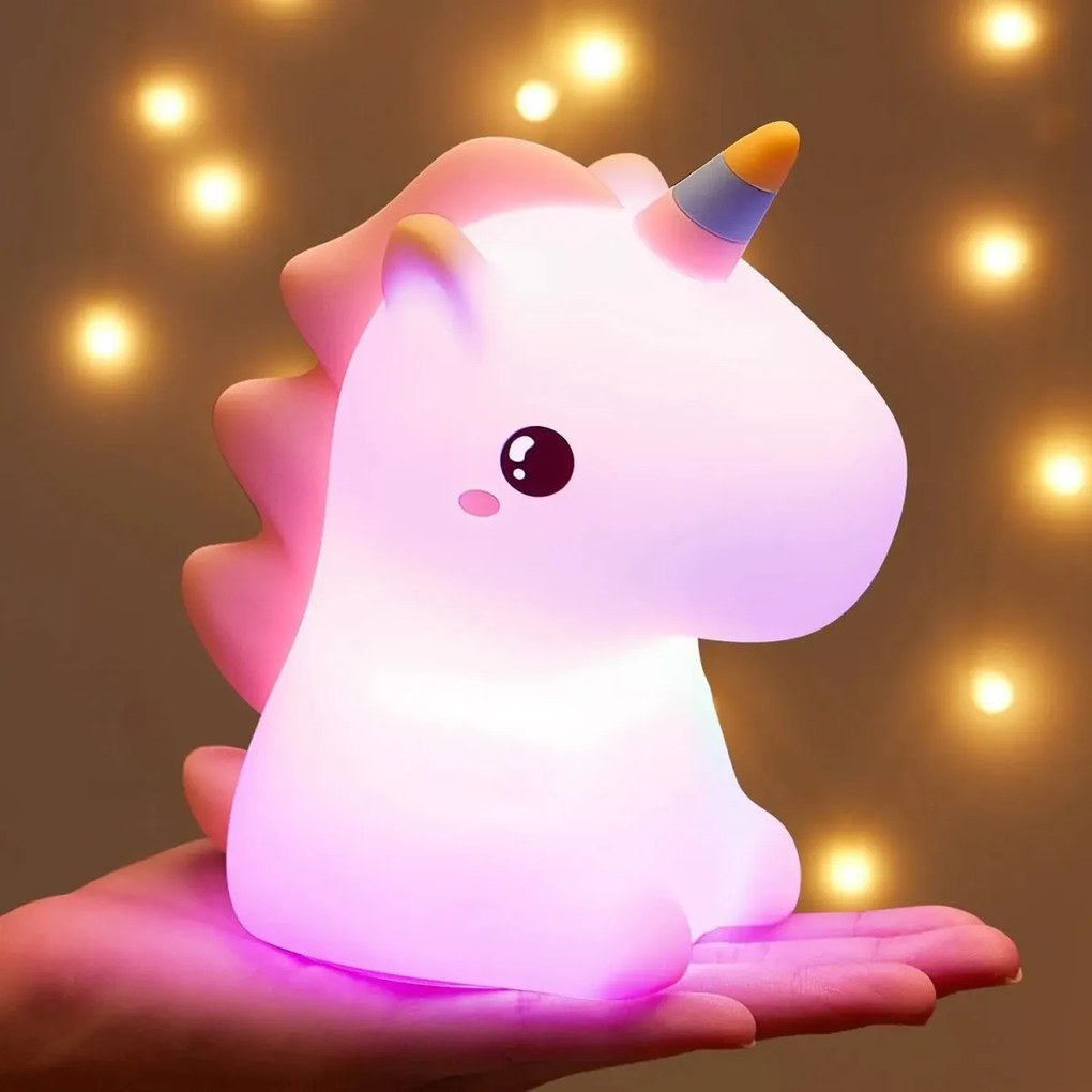 Detská stolná LED lampa Unicorn biela
