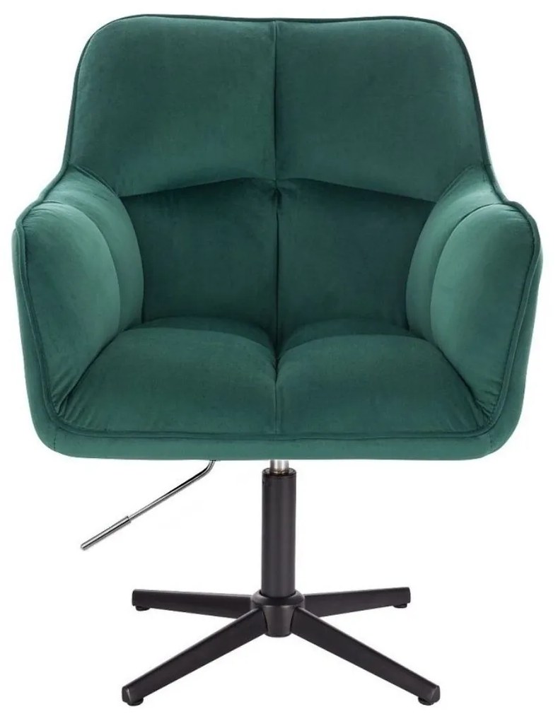 LuxuryForm DESIGN Kreslo AMALFI VELUR na čiernom kríži - zelené