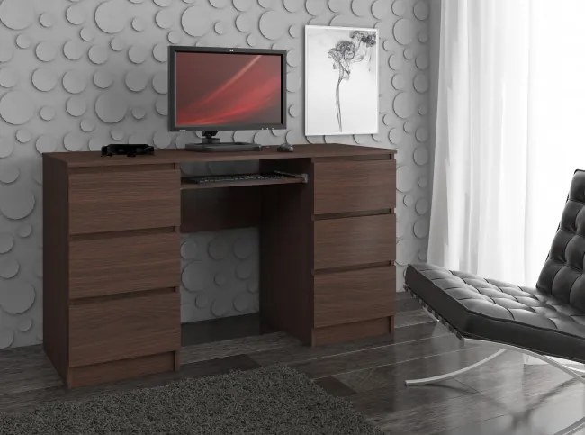 Kancelársky stôl A-11 135 cm 6SZ, wenge