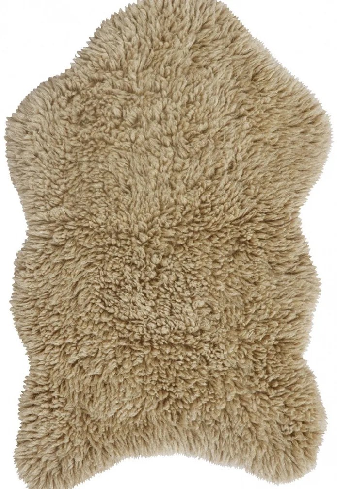 Lorena Canals, Vlnený koberec Woolly - Sheep Beige, 75x110 tvar kožušiny, béžová, obývacia izba