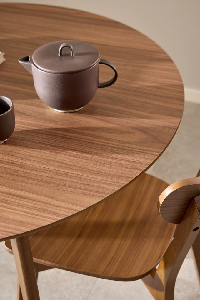 ROXY prírodný orech 105 cm - OKRÚHLY DREVENÝ STÔL DO KUCHYNE/JEDÁLNE RETRO