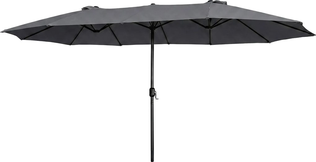 Dvojitý záhradný slnečník TILIA 460x270 cm tmavosivý