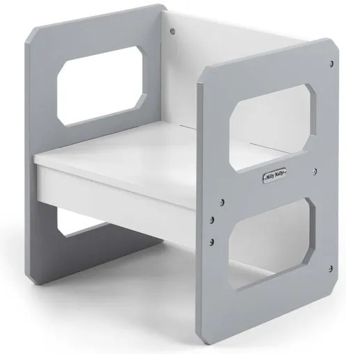 Detský stôl Stella 3v1 sivý so stoličkou