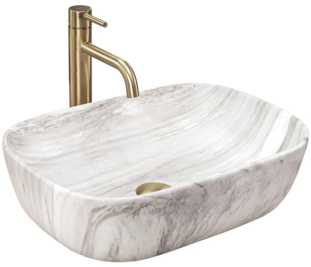 Rea Belinda Ash, umývadlo na dosku 460x330x135 cm, imitácia kameňa matná, REA-U3324