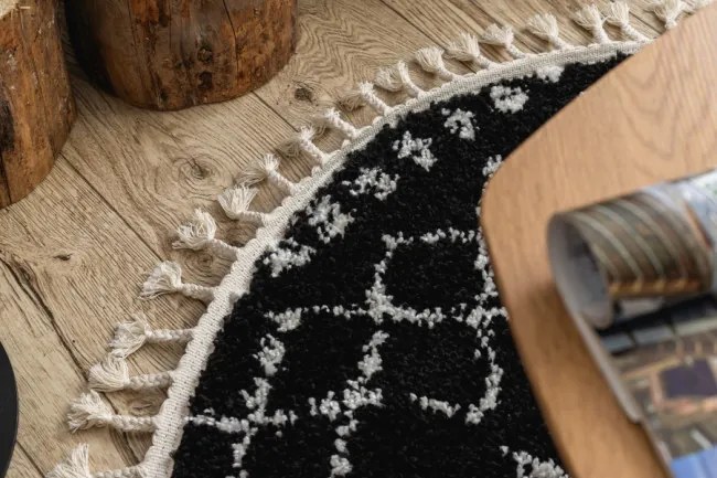 Koberec BERBER ETHNIC G3802 kruh čierny / biely Fredzle berber marokánsky