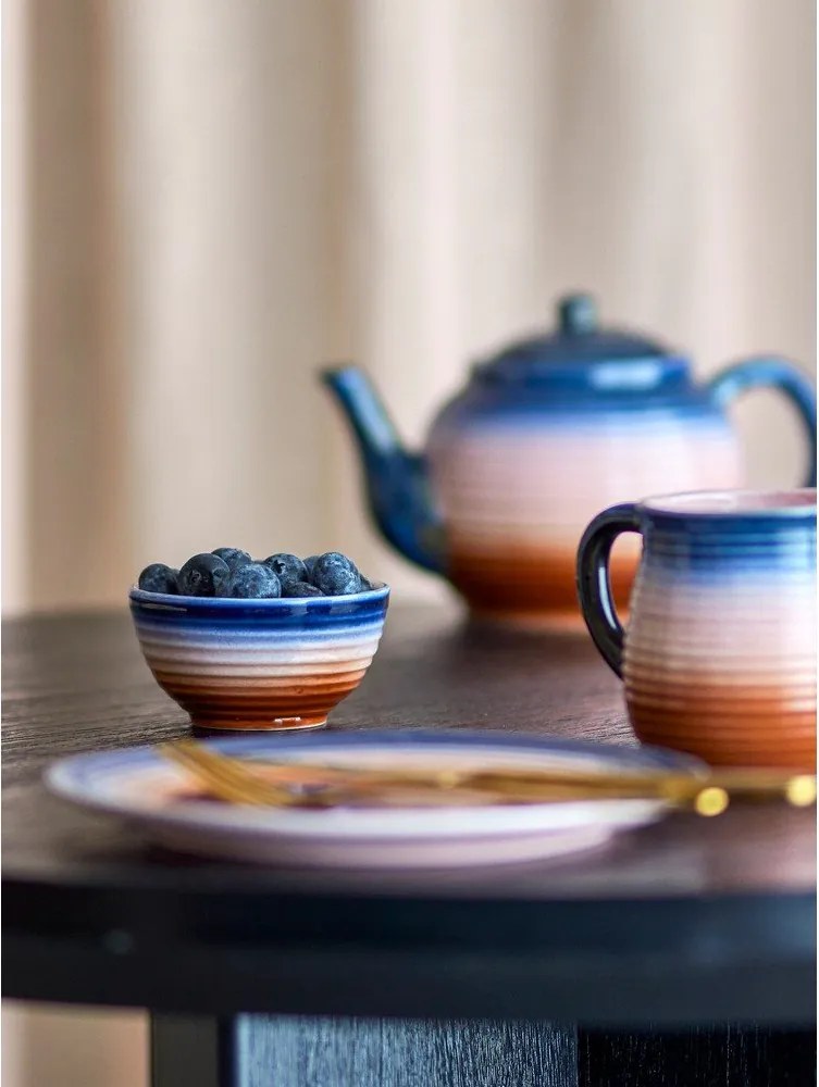 Modré/oranžové keramické misky v súprave 4 ks 110 ml Tatum – Bloomingville