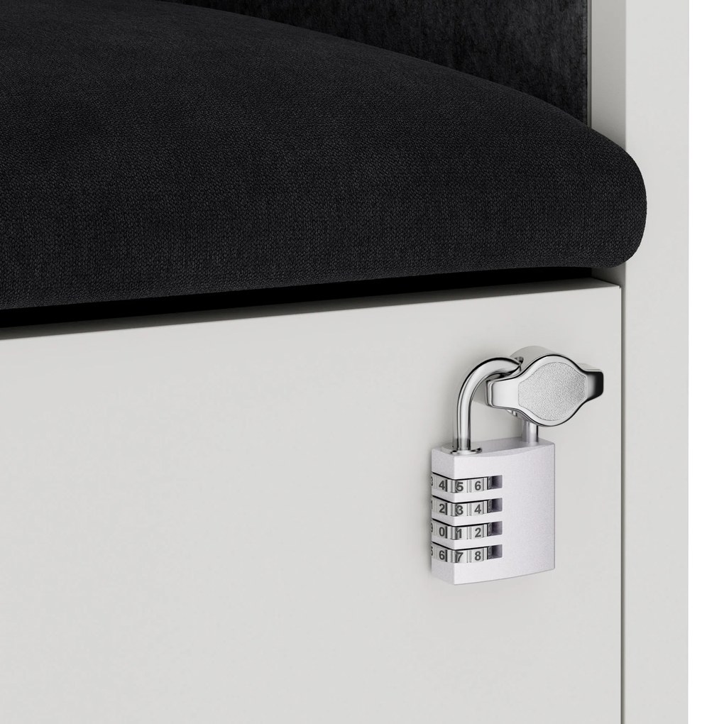 Akustická kabína SALLY MentalBox 1150 mm – biely korpus, tmavosivé sedadlo