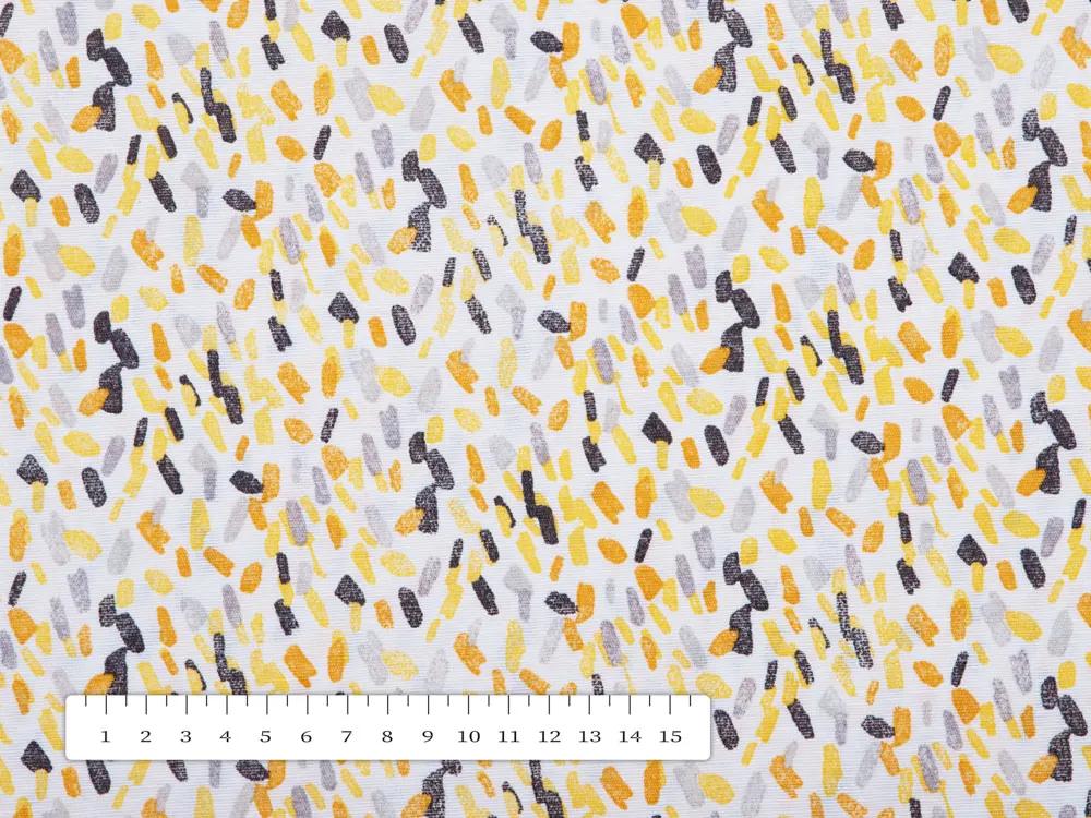 Biante Dekoračná obliečka na vankúš Leona LN-045 Žltosivé čiarky na bielom 35 x 45 cm