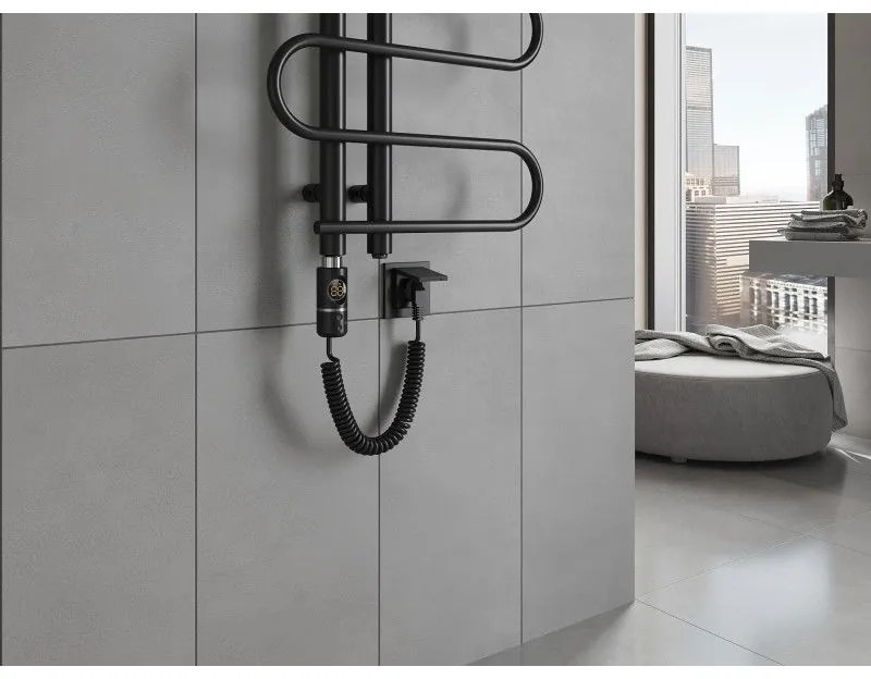 Mexen Kiso, elektrické vykurovacie teleso 1200 x 500 mm, 300 W, čierna, W114-1250-500-2300-70